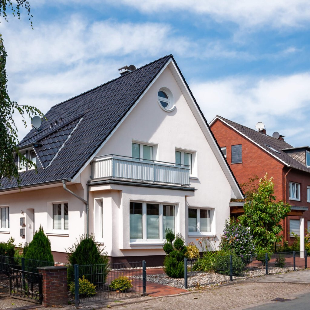 Cozy german house. Street in Germany.